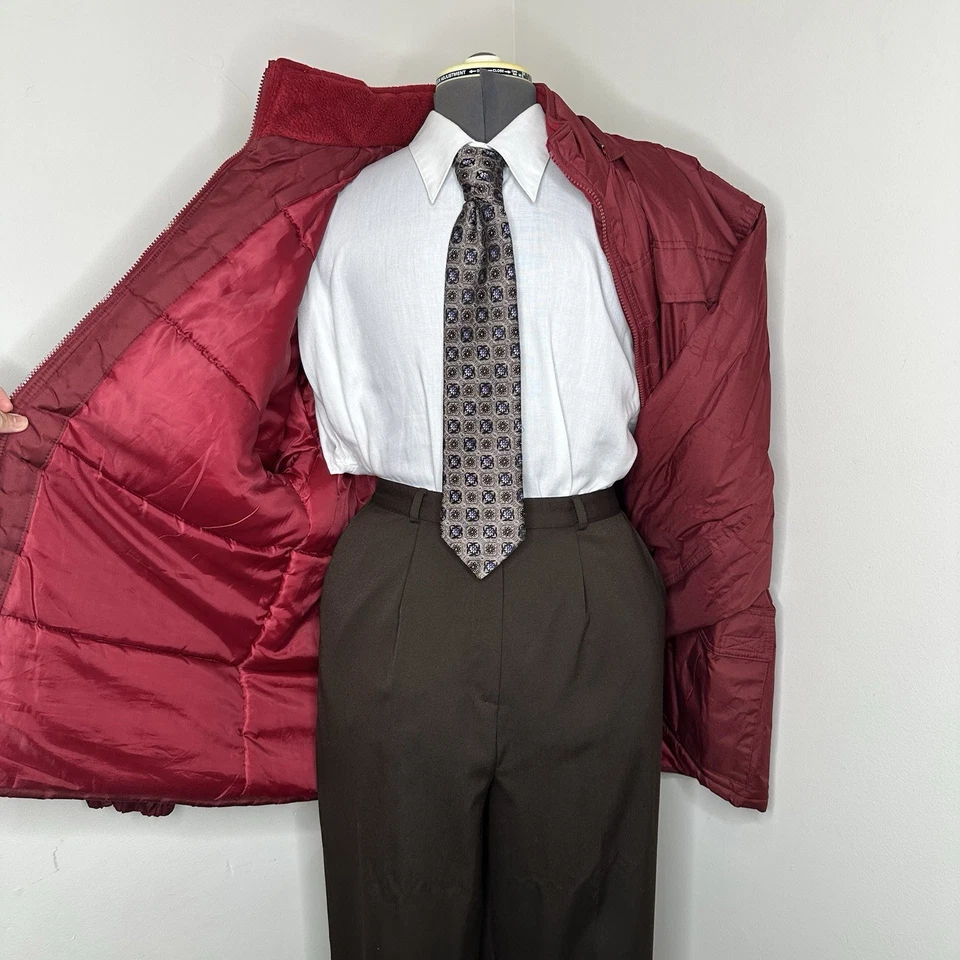 Jaqueta Habands Masculina Parka XL Casaco Vermelho Capuz Removível Isolado Zíper Inverno - Imagem 2 de 4