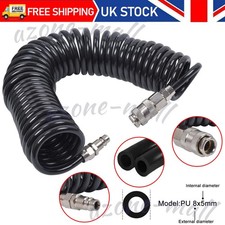 6m 1/4"BSP Flexible Air Compressor Recoil Hose Line Spring Tube Coil Spiral Pipe