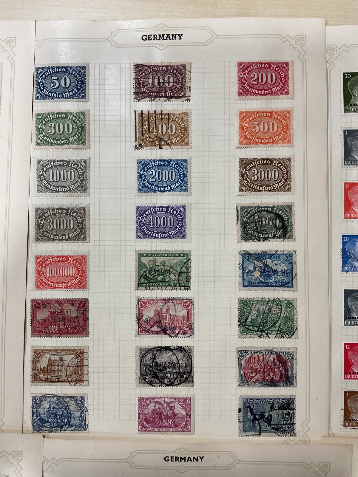 German stamps. 1800s on + Reich. Large lot. Vintage. Leaves. D18