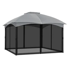 Gazebo Replacement Netting Screen, 10' x 12' Universal Gazebo 4-Panel Mosquit...