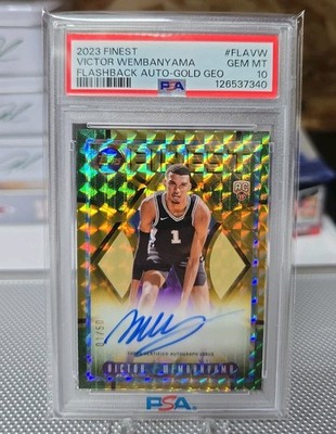 2023 TOPPS FINEST FLASHBACK AUTOS GOLD GEOMETRIC VICTOR WEMBANYAMA 01/50! PSA 10