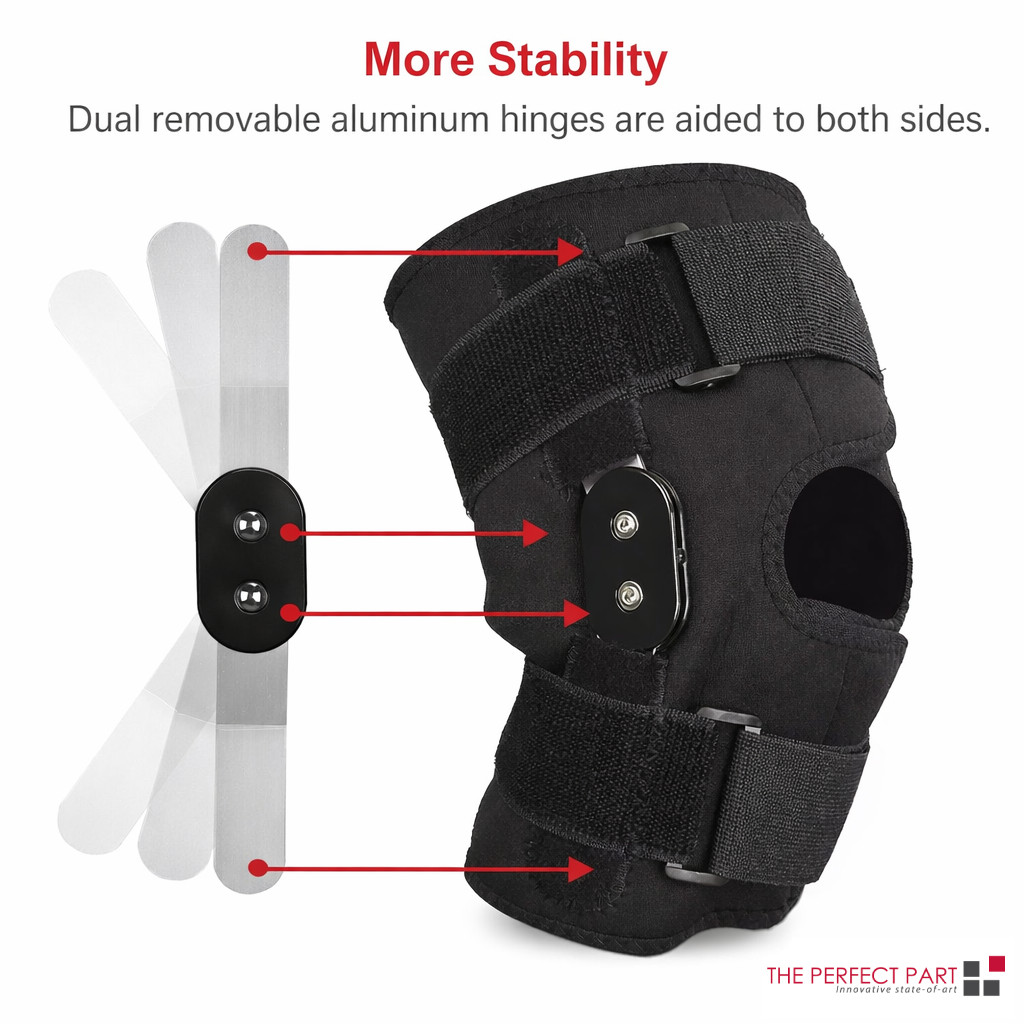 Knee Brace Compression Sleeve Hinged Joint Support Open Patella Stabilizer Wrap