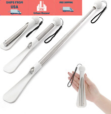 Long Handled Shoe Horn Telescopic Extendable Stainless Steel Portable Shoe Helpe