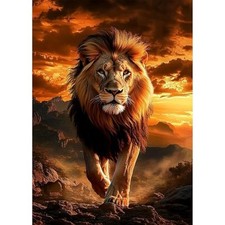 Diamond Painting Kits for Adults,Lion Full Drill Diamond Art Diamond Dots