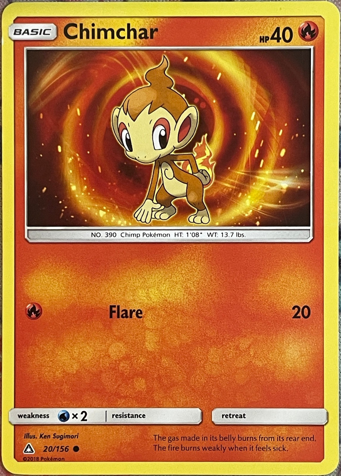 Chimchar - 20/156 - Ultra Prism Pokemon 2018