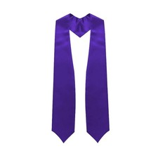 Endea Purple Graduation Stole - Plain Color Unisex 62" Graduation Sash Purple