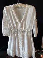 Zara White Lace Dress Size S Elegant Summer Dress