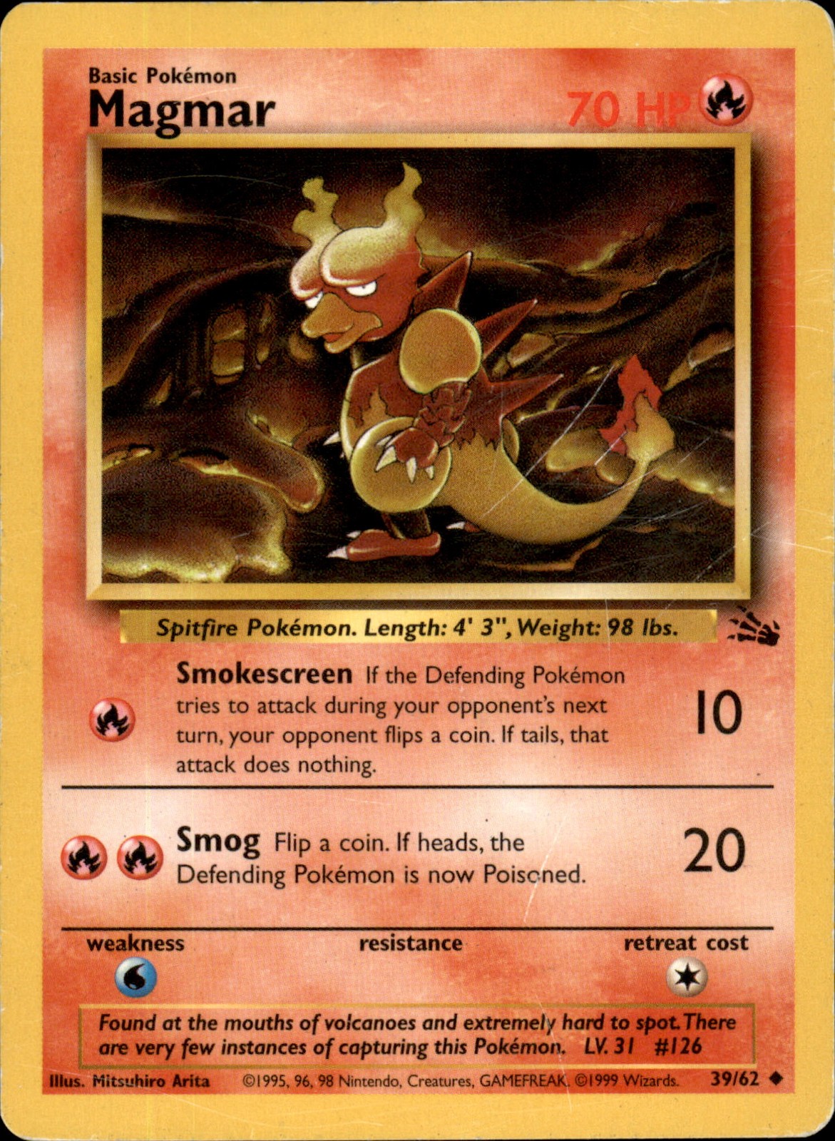 Magmar 39/62 Unlimited - Pokemon Fossil - HP