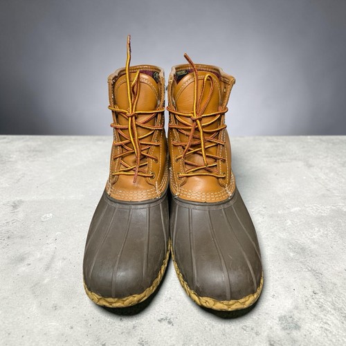 L.L.Bean Men's Duck Boots Brown Leather & Rubber Lined Goretex US 12 Classics