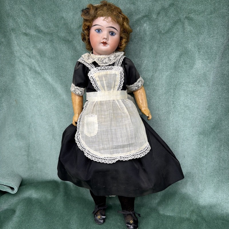 SFBJ Paris French Nurse Maid Doll, Original Dress Antique Bisque Composition 14”