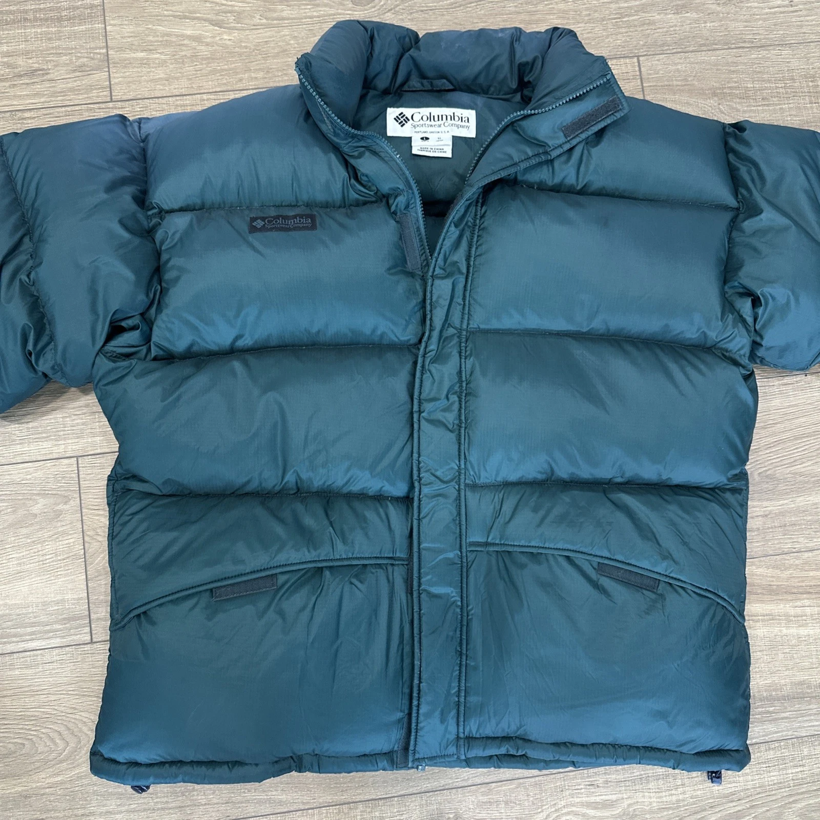 Vintage 90s Columbia Puffer Jacket Mens Large Hunter Green Goose Down Coat
Opens in a new window or 