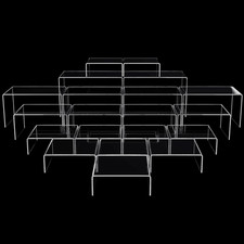 20 Pcs Acrylic Display Risers, Clear Product Stand, Jewelry Display Riser Shelf