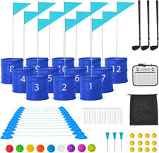 Bucket Yard Golf Game with Clubs 9 Hole Set Portable Low Tide Golf Game for Beac