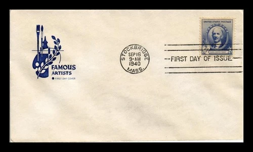 US COVER DANIEL CHESTER FRENCH FAMOUS AMERICANS FDC SCOTT 887 HF CACHET