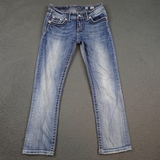 Miss Me Easy Capri Jeans Womens 26 Blue JES380EP Rhinestone Pockets Embellished