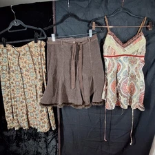 Womens Sz S Vtg Clothing Bundle 3 Pieces Mixed Lot Y2K
