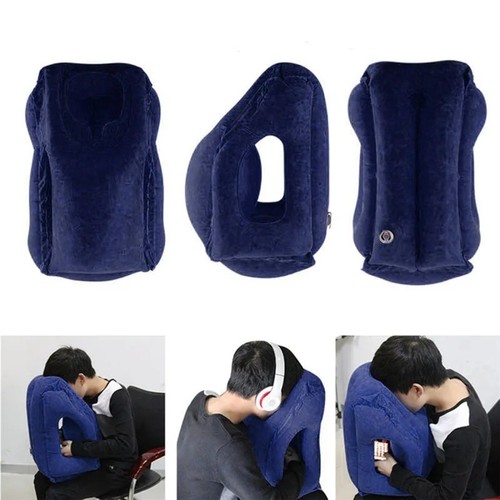 Inflatable Air Cushion Travel Pillow for Airplane Office Nap Rest Neck Head Chin