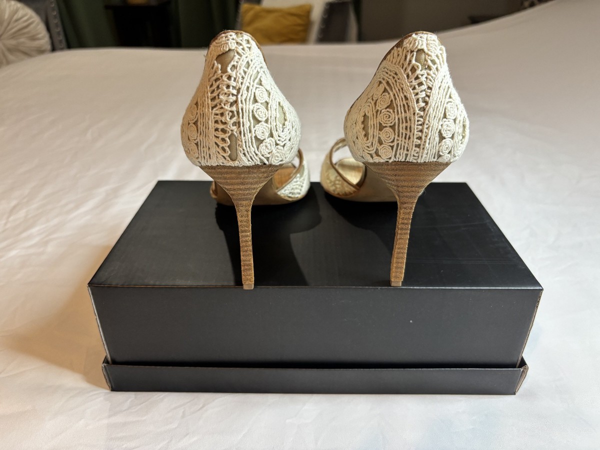 Manolo Blahnik Vintage Cream Crochet D'orsay Heels EU 40 | eBay