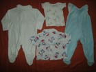 Baby Clothes Size 3 months 4 Pc Bundle Lot w/ shirts & velour rompers good cond. — photo 2