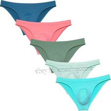 Men Micro Mesh Bikini Briefs Low-rise Underwear Soft Male Pouch Skimpy Pants