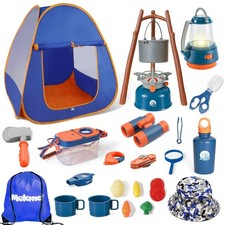 Kids Camping Set with Tent - Camping Gear Toy with Pretend Play Outdoor Toy f...