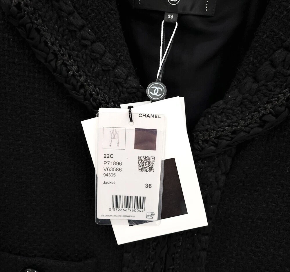 Giacca CHANEL tweed cropped nera 139797238