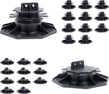 12 Pack Adjustable Plastic Pedestal Paver, Deck Foundation Support Base, Floo...