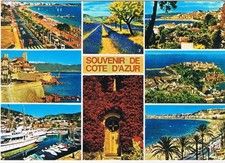 France Postcard Cote d Azur Cannes Menton Antibes Nice Multi View
