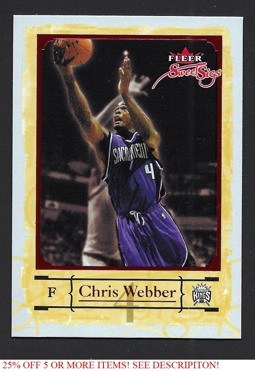 2004-05 Fleer Sweet Sigs #71 Chris Webber Sacramento Spurs HOF