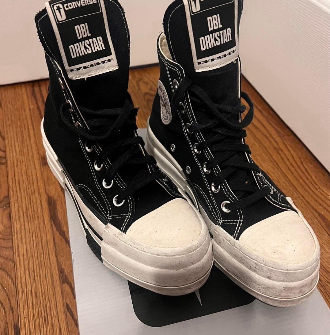 RICK OWENS × CONVERSE DBL DRKSTAR 27.0 Rick Owens DRKSHDW DBL x Converse Black DRKSTAR Unisex - Men's 5