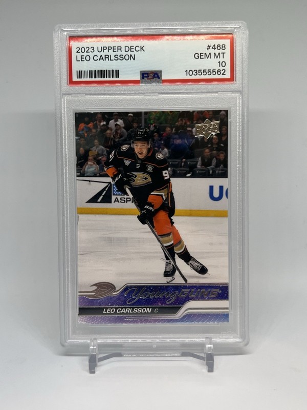 2023-24 Upper Deck Series 2 Leo Carlsson #468 Young Guns PSA 10