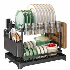 Scolapiatti cucina grande 2 livelli scolapiatti scolapiatti porta posate vetro