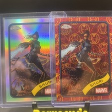 Shuri 2025 Topps Chrome Marvel #96 Iron Man Red & Gold Lazer /100 & Refractor