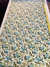 VGT Blue Yellow Floral Butterfly Fabric 1 Yard A Spectrum Original Vat