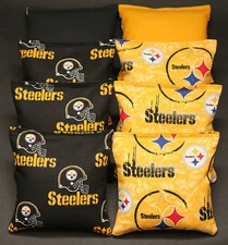  PITTSBURGH STEELERS 8 CORNHOLE BEAN BAG TOSS BAGGO NFL Quality Handmade!