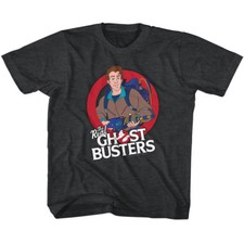 The Real Ghostbusters Kids T-Shirt Peter Venkman Black Heather Tee