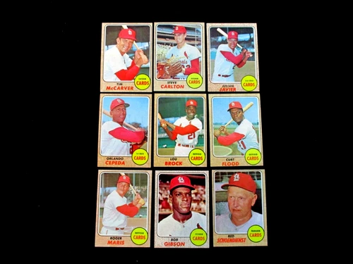 1968 TOPPS.ST LOUIS CARDS TEAM SET...EX/MT  AVG...GIBSON , BROCK, CARLTON ,MARIS