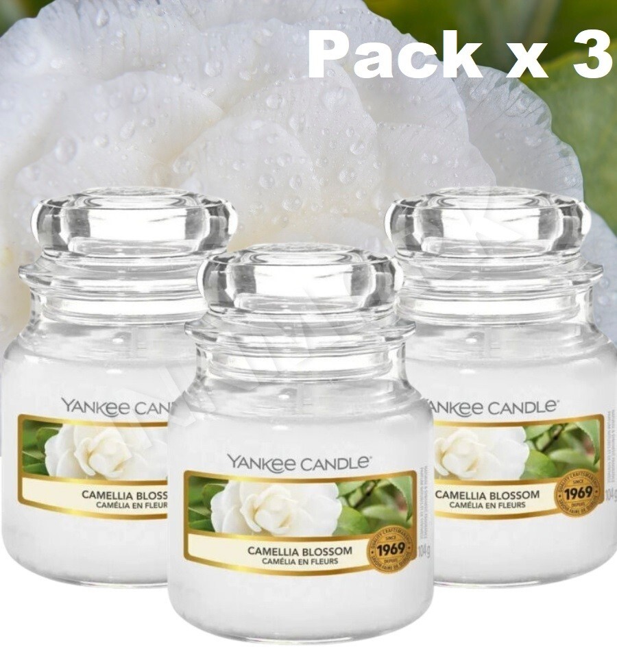 3 x Yankee Candle Home Inspiration CAMELLIA BLOSSOM Small Container Jar 104g