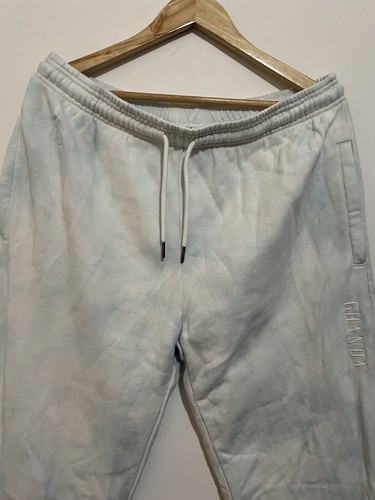 GHANDA Size 16 Women Track Pants White Blue Jogger Sweatpants Logo Gym Walking - Picture 2 of 15