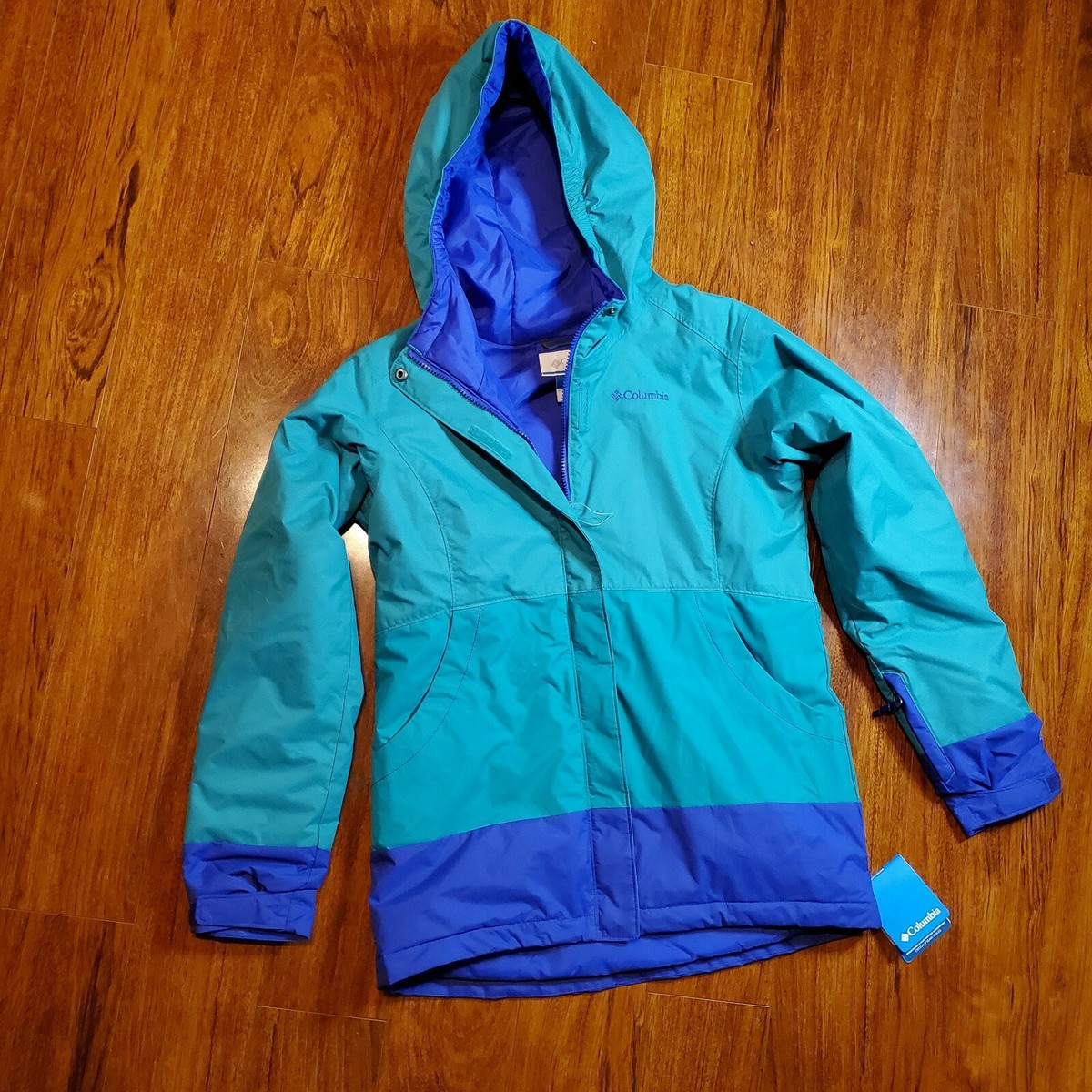 Columbia Tenacious Waterproof Winter Jacket Youth Large Aqua 5