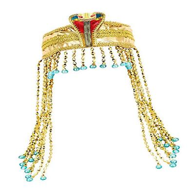 Retro Ägypten Königin Kopfschmuck mit Perlen Quaste Mode Schlange Stirnband Krone