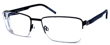 LIGHTEC MOREL FRANCE 2828S Black Matte Half Rimless Eyeglasses Frame 55-18-140