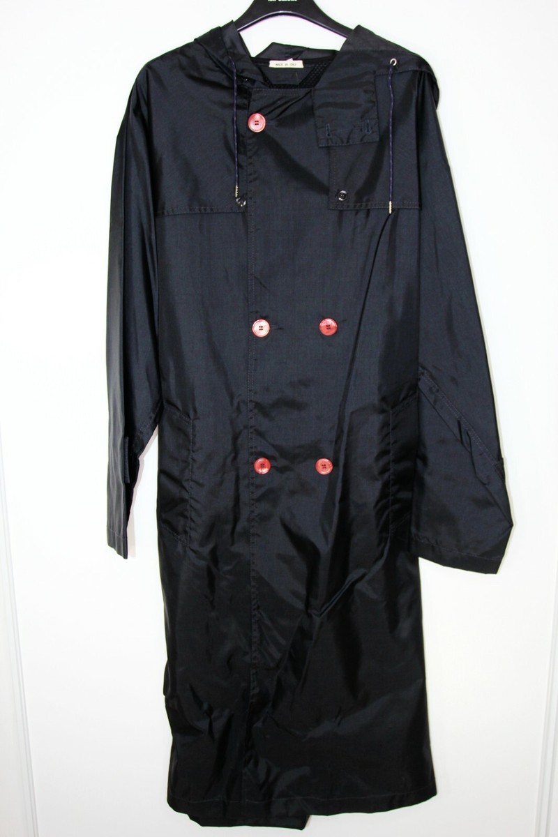 【MARNI】COTTON TRENCH Short black cotton trench with Marni Symbol | Marni