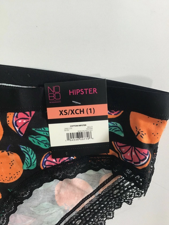 Calzoncillos hipster de algodón frutal multicolor negro No Boundaries para mujer ¡NUEVOS! Nuevo con etiquetas Foto 4 de 4