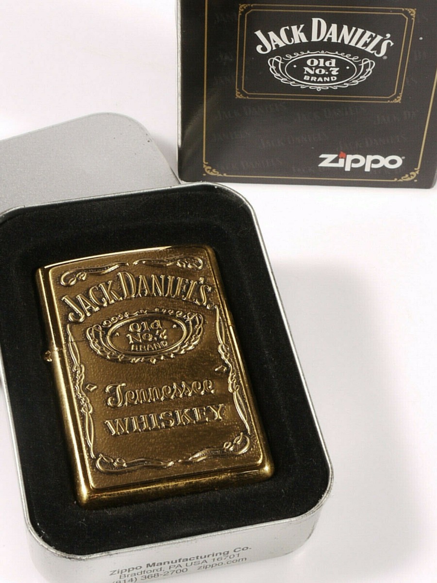 PRL) ZIPPO + JACK DANIEL'S OLD No.7 BRAND TENNESSEE WHISKEY BOTTLE
