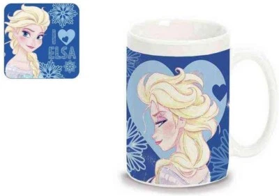 Tasse À Café Grande Disney Frozen Elsa Avec Sous-Verre Lenticulaire 3D - Photo 1/2