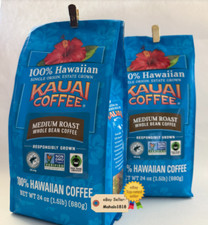 2 Bags - 1.5 lb. Kauai Coffee 100 Hawaiian Medium Roast Whole Bean