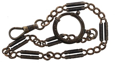 GOLD AND SILVER NIELLO WATCH FOB CHAIN FOR LAPEL WEAR POSSIBLY NETHERLANDS 40164