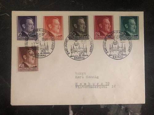 1941 Krakau GG Poland Germany First Day Souvenir Cover FDC B