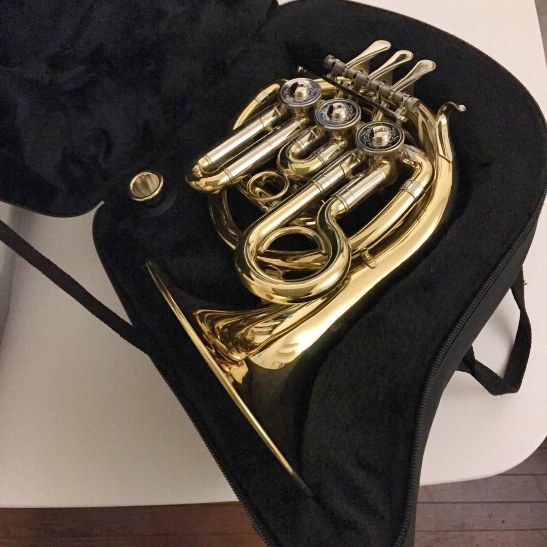 J Michael pocket Horn PFH-500 w/ case lacquer wind J Michael pocket Horn PFH-500 w/ case lacquer wind